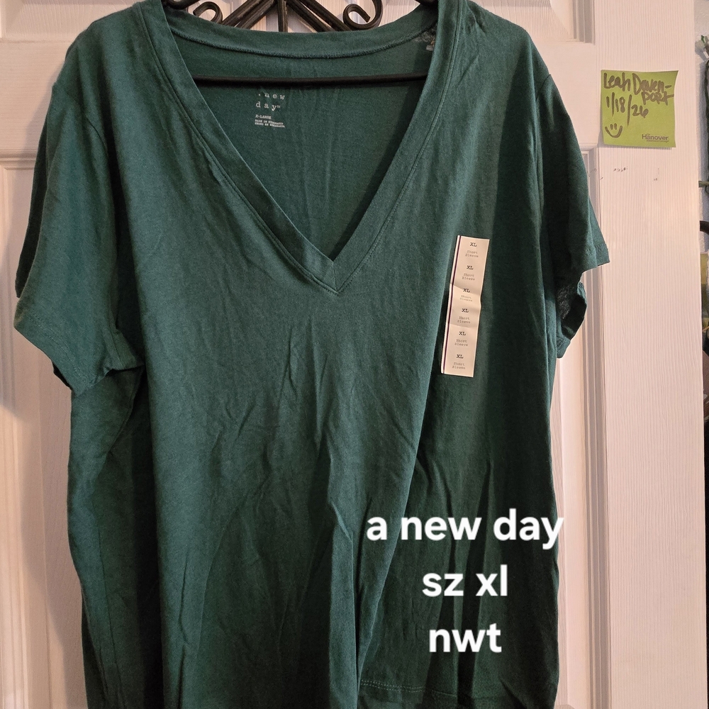 Bundle: A New Day Green V-Neck Pajama Top And Stars Above Sleep Shorts